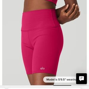ALO Yoga Pink High-Waist Bike Shorts